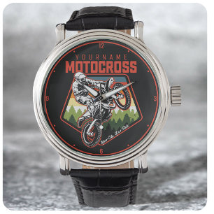 Aangepaste Motocross-racebesturing met vuil spoor Horloge