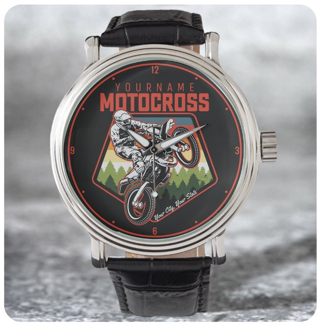 Aangepaste Motocross-racebesturing met vuil spoor Horloge (Creator heeft geüpload)