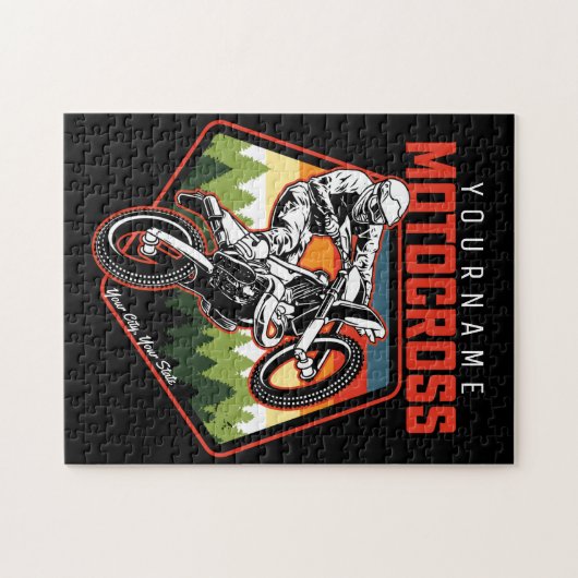 Aangepaste Motocross-racebesturing met vuil spoor Legpuzzel (Horizontaal)