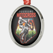 Aangepaste Motocross-racebesturing met vuil spoor Metalen Ornament (Links)