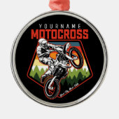 Aangepaste Motocross-racebesturing met vuil spoor Metalen Ornament (Voorkant)