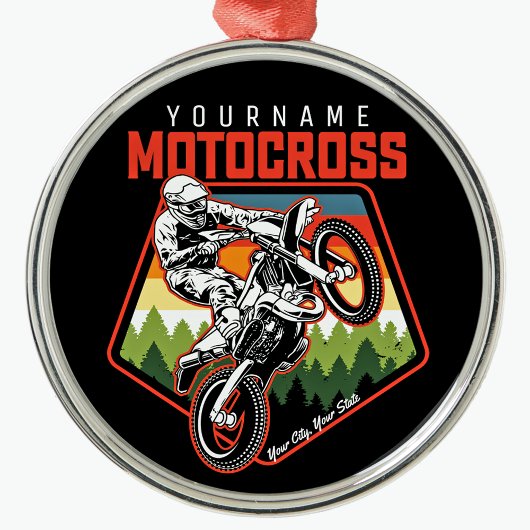 Aangepaste Motocross-racebesturing met vuil spoor Metalen Ornament