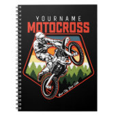 Aangepaste Motocross-racebesturing met vuil spoor Notitieboek (Voorkant)