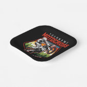 Aangepaste Motocross-racebesturing met vuil spoor Papieren Bordje (Gebogen)