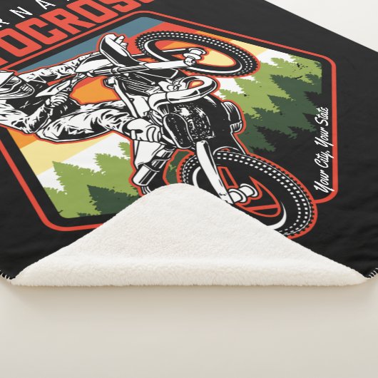 Aangepaste Motocross-racebesturing met vuil spoor Sherpa Deken (3/4)