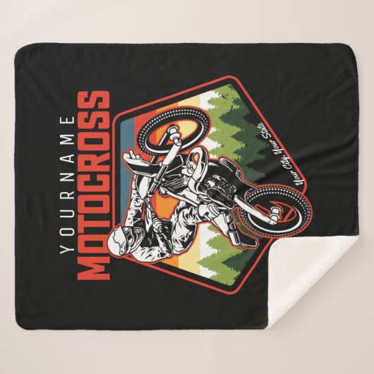 Aangepaste Motocross-racebesturing met vuil spoor Sherpa Deken (Voorkant (horizontaal))