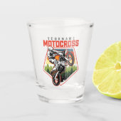 Aangepaste Motocross-racebesturing met vuil spoor Shot Glas (Voorkant)