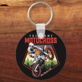 Aangepaste Motocross-racebesturing met vuil spoor Sleutelhanger (Voorkant)