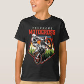 Aangepaste Motocross-racebesturing met vuil spoor T-shirt (Voorkant)