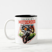 Aangepaste Motocross-racebesturing met vuil spoor Tweekleurige Koffiemok (Links)