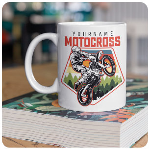 Aangepaste Motocross-racebesturing met vuil spoor Tweekleurige Koffiemok