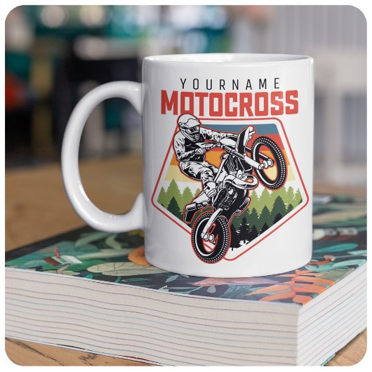 Aangepaste Motocross-racebesturing met vuil spoor Tweekleurige Koffiemok