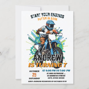 Aangepaste Motocross Racing Dirt Boy Biker Verjaar Kaart