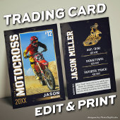 Aangepaste Motocross Trading Kaart, Bewerkbare Dir Contactkaartje