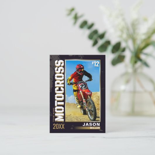 Aangepaste Motocross Trading Kaart, Bewerkbare Dir Contactkaartje (Staand voorkant)
