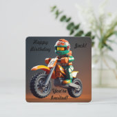 Aangepaste Motocross Uitnodiging (Staand voorkant)