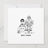 Aangepaste motor en zijspan bruiloft kaart (Voorkant)