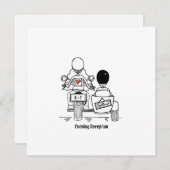 Aangepaste motor en zijspan bruiloft kaart (Voorkant / Achterkant)