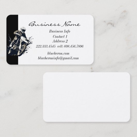 Aangepaste Motorcross Competitieve Sport Motorrace Visitekaartje (Voorkant / Achterkant)