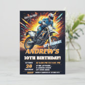 Aangepaste Motorcross Dirt Bike Verjaardag Biker p Kaart (Staand voorkant)