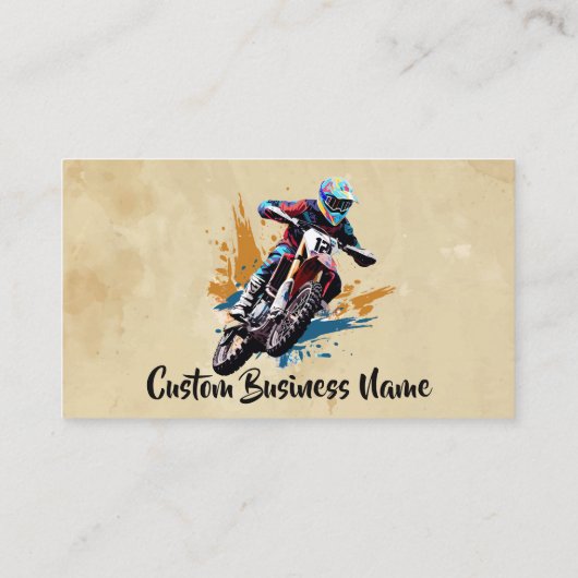 Aangepaste motorcross motorfiets visitekaartje (Achterkant)