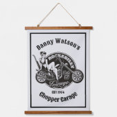 Aangepaste motorfiets Babe Chopper Garage Hangend Wandkleed (Voorkant)