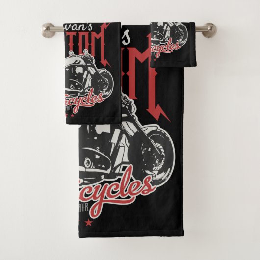 Aangepaste motorfiets Big Bad Bike Biker Garage Bad Handdoek (Insitu)