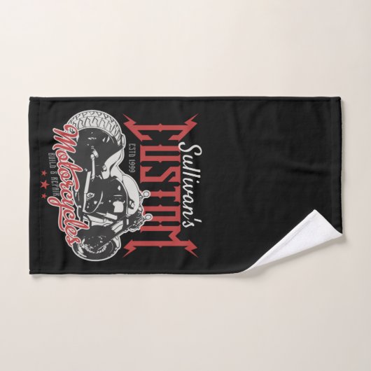 Aangepaste motorfiets Big Bad Bike Biker Garage Bad Handdoek (Handdoek)