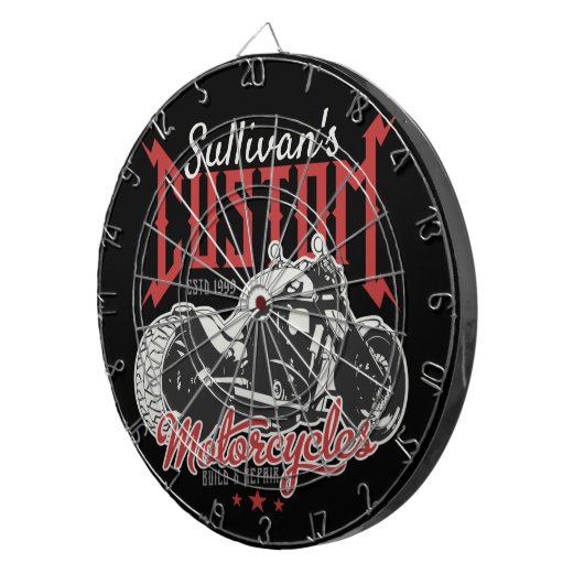 Aangepaste motorfiets Big Bad Bike Biker Garage Dartbord (Voorkant Rechts)