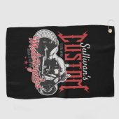 Aangepaste motorfiets Big Bad Bike Biker Garage Golfhanddoek (Horizontaal)