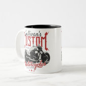 Aangepaste motorfiets Big Bad Bike Biker Garage Tweekleurige Koffiemok (Voorkant links)