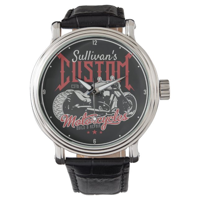 Aangepaste motorfiets Big Boy Bike Biker Garage Horloge (Voorkant)