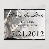 Aangepaste motorfiets Biker Save the Date Briefkaa Aankondigingskaart (Voorkant)