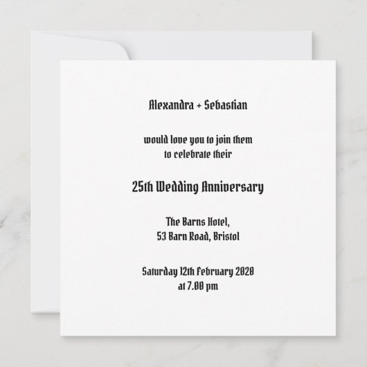 Aangepaste motorfiets bruiloft jubileum kaart (Achterkant)