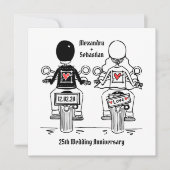 Aangepaste motorfiets bruiloft jubileum kaart (Voorkant)