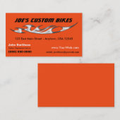 Aangepaste motorfiets | Chrome Flame Aangepaste fi Visitekaartje (Voorkant / Achterkant)