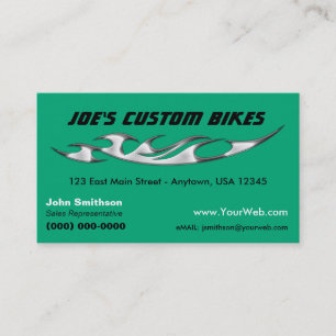 Aangepaste motorfiets Chrome Vlam Custom Bike Sh Visitekaartje