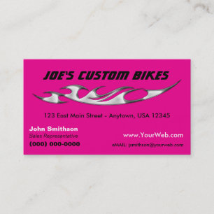 Aangepaste motorfiets Chrome Vlam Custom Bike Sh Visitekaartje