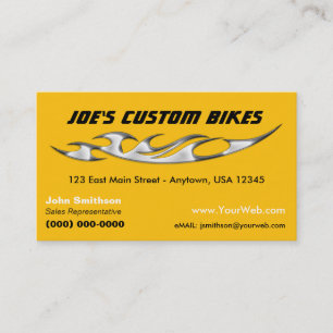 Aangepaste motorfiets   Chrome Vlam Custom Bike Sh Visitekaartje