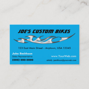 Aangepaste motorfiets Chrome Vlam Custom Bike Sh Visitekaartje