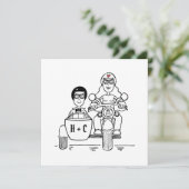 Aangepaste Motorfiets en Sidecar avond Kaart (Staand voorkant)