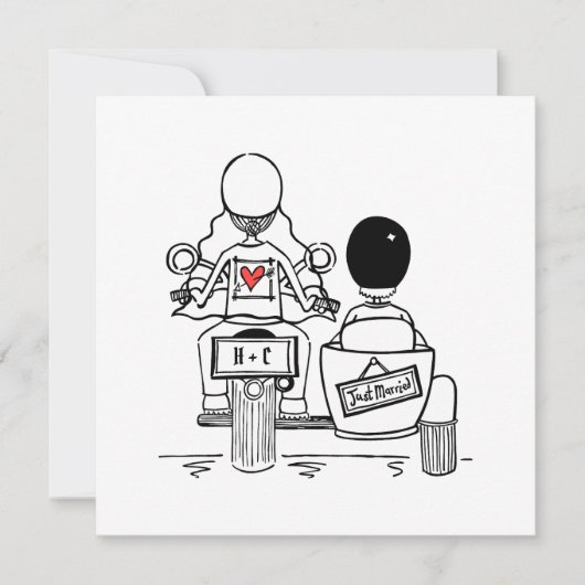 Aangepaste Motorfiets en Sidecar avond Kaart (Voorkant)