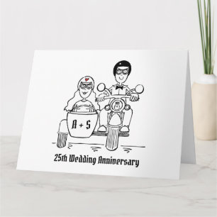 Aangepaste motorfiets en Sidecar-Jubileum Kaart