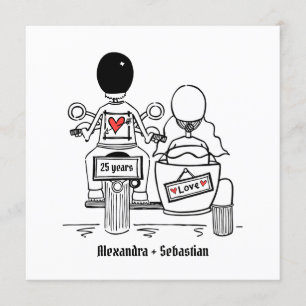 Aangepaste motorfiets en Sidecar-Jubileum Kaart