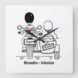 Aangepaste motorfiets en Sidecar-Jubileum Vierkante Klok
