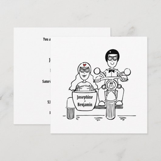 Aangepaste motorfiets- en sidecar-weddenschappen kaart (Voorkant / Achterkant)