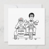 Aangepaste motorfiets- en sidecar-weddenschappen kaart (Voorkant)