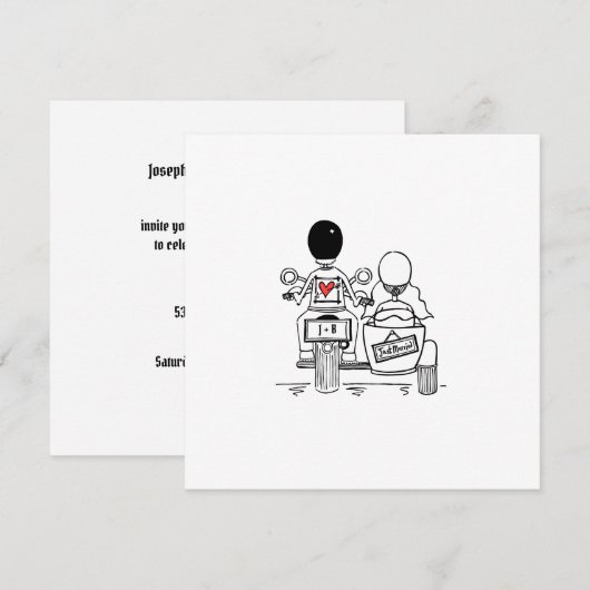 Aangepaste motorfiets- en sidecar-weddenschappen kaart (Voorkant / Achterkant)