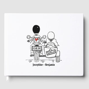 Aangepaste motorfiets en sidecar Wedding Gastenboek