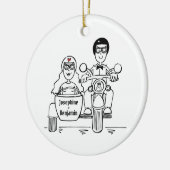 Aangepaste motorfiets en Sidecar Wedding Gift-kera Keramisch Ornament (Links)